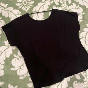 Forever 21 black short sleeve open back tee